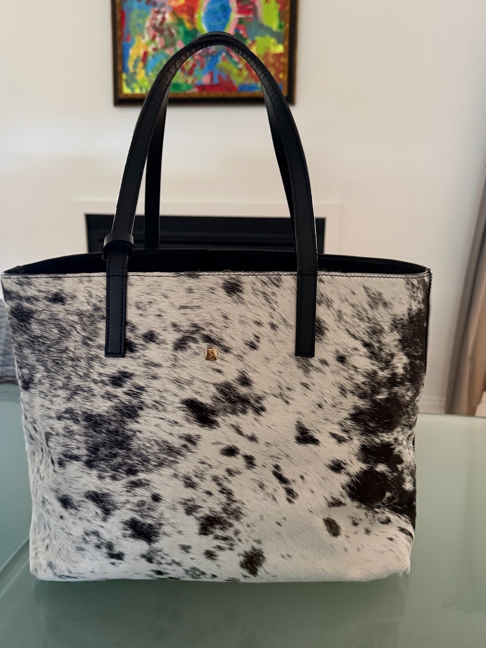 Carolina Crowley Tote Bag Cow Print -Calf Hair Leather